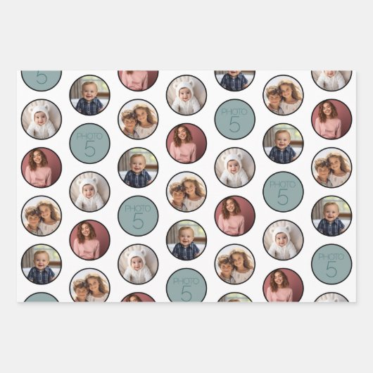 5-Foto-Grenzstreifen - Schwarz-weiß Geschenkpapier Set (Vorderseite 2)