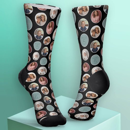 5-Foto-Grenzstreifen - Schwarz-weiß Socken