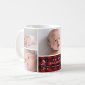 5 Foto Happy Holidays Buffalo Kariert Personalisie Kaffeetasse (Vorderseite Links)
