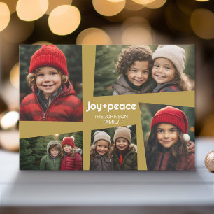 5 Foto Holiday Collage Retro Freude und Frieden - Feiertagskarte