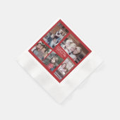 5 Foto Holiday Collage Retro Frohe Weihnachten Serviette (Ecke)