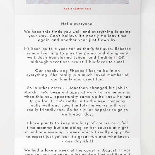 5 Foto Jahr im Live-Newsletter anzeigen Rot Dreifach Gefaltete Urlaubskarte (Innenseite Mitte)