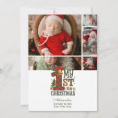 5 Foto Kariert Erstes Weihnachtsfest Feiertagskarte (Vorderseite)