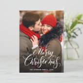 5 FOTO Moderne frohe Weihnachtsgrüße Feiertagskarte (Stehend Vorderseite)