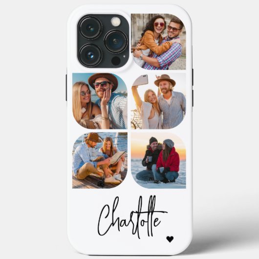 5 Foto Modernes Trendy Einfache Personalisierte Be Case-Mate iPhone Hülle (Rückseite)