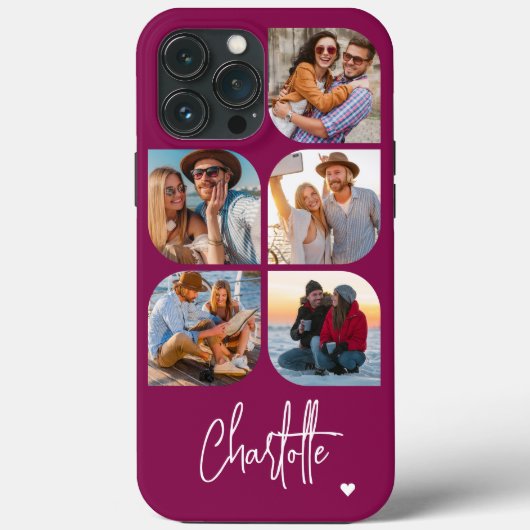 5 Foto Modernes Trendy Einfache Personalisierte Be Case-Mate iPhone Hülle (Rückseite)