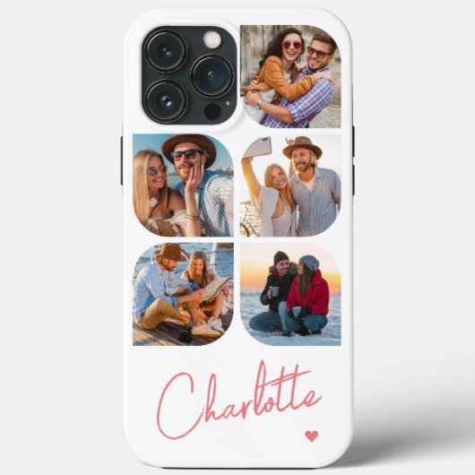 5 Foto Modernes Trendy Einfache Personalisierte Be Case-Mate iPhone Hülle (Rückseite)