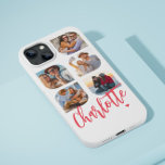 5 Foto Modernes Trendy Einfache Personalisierte Be Case-Mate iPhone Hülle<br><div class="desc">5 Foto Modern Trendy Simple Heart Personalisiert Name iPhone Cases enthält fünf Ihrer Lieblings-Fotos mit Ihrem personalisierten Namen in eleganten rosa Kalligraphie-Skript mit einem Liebe Herz. Personalisieren Sie diese, indem Sie den Text in dem dafür vorgesehenen Textfeld bearbeiten. Perfekt zum Geburtstag, Weihnachten, Muttertag, Babyduschen, Brautpartys, Mama, Schwester, Cousins, beste Freunde...</div>