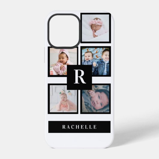 5 Foto & Monogramm & Name iPhone Hülle (Rückseite)