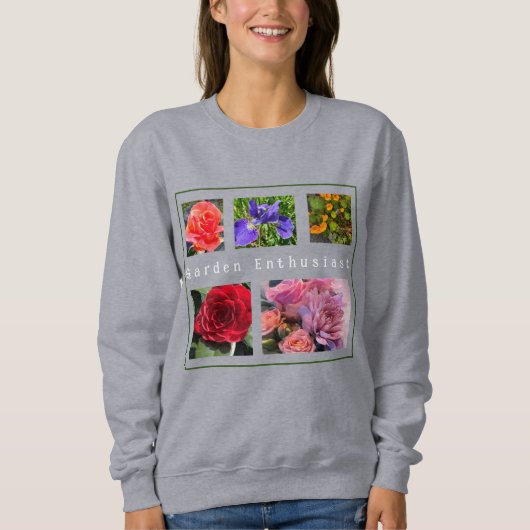 5-Foto My Favorite Blume Template Sweatshirt (Vorderseite)