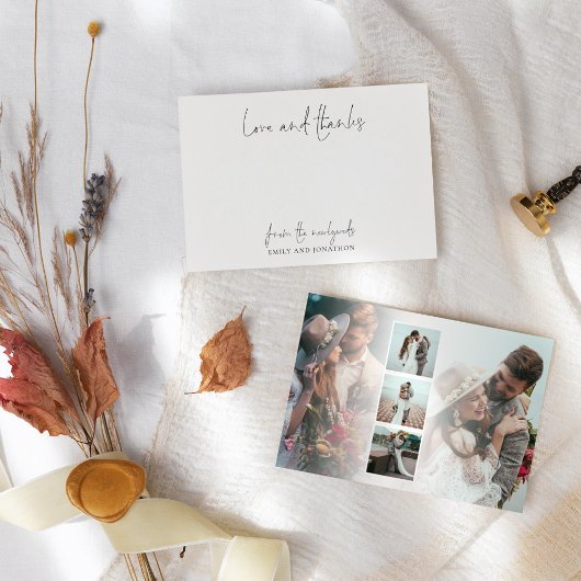 5 Foto Name Skript Hochzeit Neu verheiratete Liebe Dankeskarte