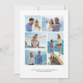 5-Foto Navy Blue Gold Agate Hochzeit Einladung (Rückseite)