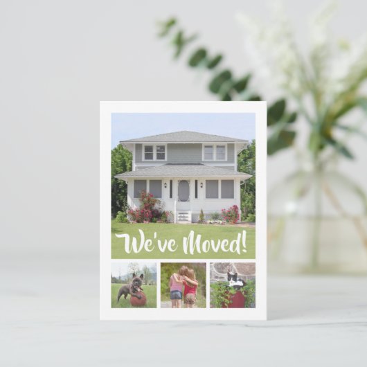 5 Foto Neue Zuhause Bild-Änderung der Adressenvers Ankündigungspostkarte (Stehend Vorderseite)