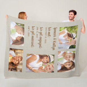 5 Foto-Paare Verlobt Verheiratet Fleecedecke