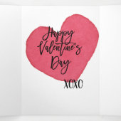 5 Foto Red Valentine Day Trifold Card Dreifach Gefaltete Urlaubskarte (Innenseite Mitte)