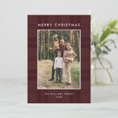 5 Foto Retro Weihnachten Karierte Gruß (Stehend Vorderseite)