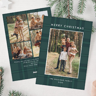 5 Foto Retro Weihnachten Karierte Gruß