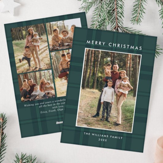 5 Foto Retro Weihnachten Karierte Gruß