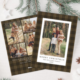 5 Foto Retro Weihnachten Karierte Gruß