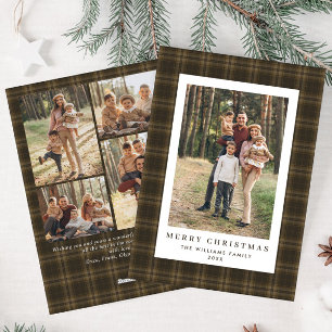 5 Foto Retro Weihnachten Karierte Gruß