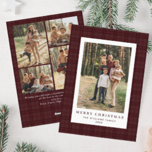 5 Foto Retro Weihnachten Karierte Gruß