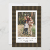 5 Foto Retro Weihnachten Karierte Gruß (Vorderseite)