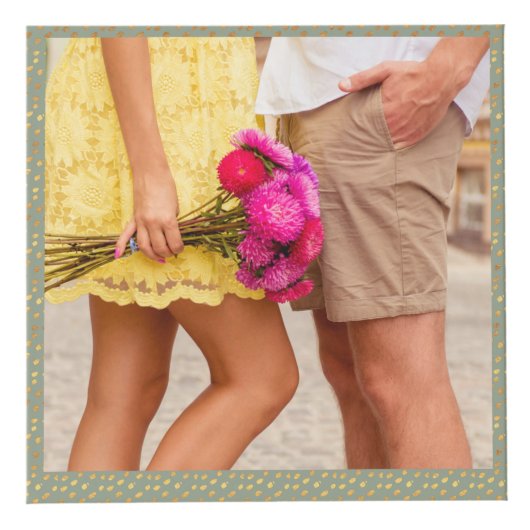 5 Foto Sage Green Gold Verlobung Würfel (Rechts)