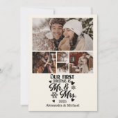 5 Foto Schneeflocken Weihnachten Mr. und Mrs. (Vorderseite)