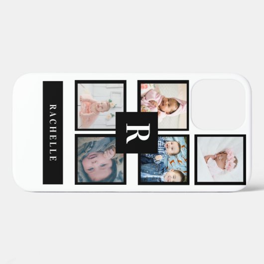 5 Foto und Monogramm und Name Case-Mate iPhone Hülle (Rückseite (Horizontal))