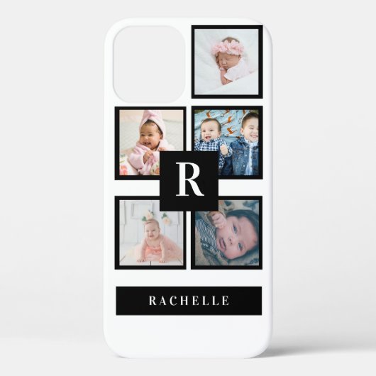5 Foto und Monogramm und Name Case-Mate iPhone Hülle (Rückseite)