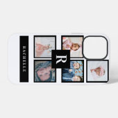 5 Foto und Monogramm und Name iPhone Hülle (Rückseite (Horizontal))