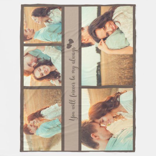 5-Foto-Verlobung Hochzeitsquote Liebe für immer Fleecedecke (Vorderseite)