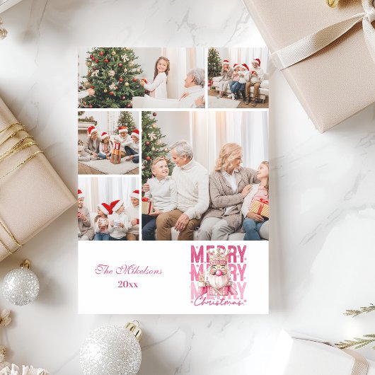 5 Foto Vintag Pink Nutcracker Weihnachten