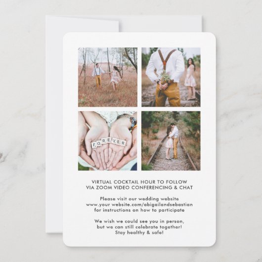5 Foto Virtual Wedding Livestream Long Distance Einladung (Rückseite)