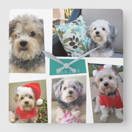 5 Foto von Leimfunky Mid Century Modern Angle Quadratische Wanduhr (Vorderseite)