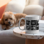 5-Foto-Vorlage Personalisiertes Monogramm Kaffeetasse