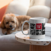 5-Foto-Vorlage Personalisiertes Monogramm Kaffeetasse