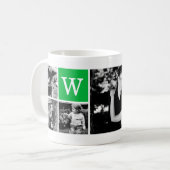 5-Foto-Vorlage Personalisiertes Monogramm Kaffeetasse (Vorderseite Links)