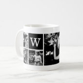 5-Foto-Vorlage Personalisiertes Monogramm Kaffeetasse (Vorderseite Links)
