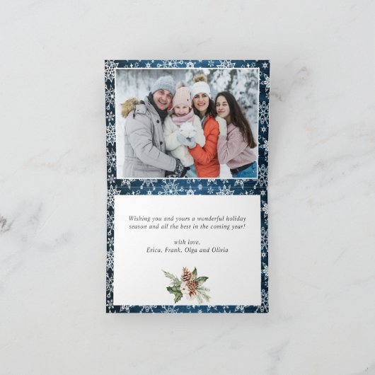 5 FOTO Weihnachten Rustikal Blauer Wald Gruß (Innenseite)