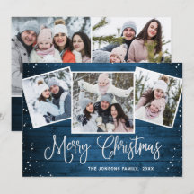 5 FOTO Weihnachten Rustikal Blauer Wald Gruß