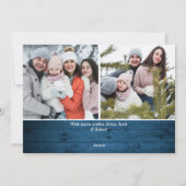 5 FOTO Weihnachten Rustikal Blauer Wald Gruß (Rückseite)