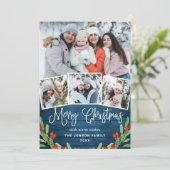 5 FOTO Weihnachten Rustikal Blauer Wald Gruß (Stehend Vorderseite)