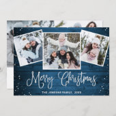 5 FOTO Weihnachten Rustikal Blauer Wald Gruß (Vorne/Hinten)