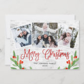 5 FOTO Weihnachten Rustikale Birch Bark Gruß (Vorderseite)