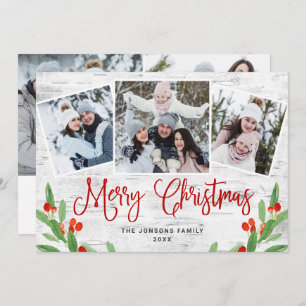 5 FOTO Weihnachten Rustikale Birch Bark Gruß