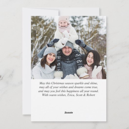 5 FOTO Weihnachten Rustikale Birch Bark Gruß (Rückseite)