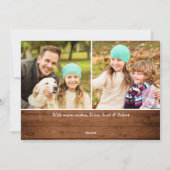 5 FOTO Weihnachten Rustikales Braun Holz Gruß (Rückseite)