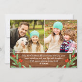 5 FOTO Weihnachten Rustikales Braun Holz Gruß (Rückseite)