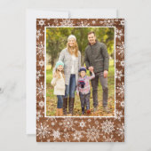 5 FOTO Weihnachten Rustikales Braun Holz Gruß (Rückseite)